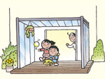汚れを気にせず伸びのび、子どもの遊び場に♪